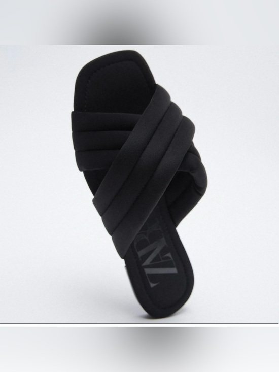 Zara Shoes - ZARA FLAT QUILTED SANDALS SLIPPERS SLIP ON SLIDES, SIZE 39/ 9